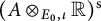 left parenthesis upper A circled times Underscript upper E 0 comma iota Endscripts double struck upper R right parenthesis Superscript normal s
