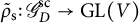 rho Subscript normal s Baseline overtilde colon upper G Subscript upper D Superscript s c Baseline right arrow upper G upper L left parenthesis upper V right parenthesis