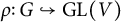 rho colon upper G right arrow with hook upper G upper L left parenthesis upper V right parenthesis