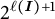 Two to the power of open parenthesis lower case script l of upper case I close parenthesis plus one.