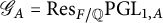 upper G Subscript upper A Baseline equals upper R e s Subscript upper F divided by double struck upper Q Baseline upper P upper G upper L Subscript 1 comma upper A