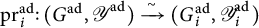 p r Subscript i Superscript a d Baseline colon left parenthesis upper G Superscript a d Baseline comma upper Y Superscript backslash hspace 1.3 p t a d Baseline right parenthesis backslash xrightarrow tilde left parenthesis upper G Subscript i Superscript a d Baseline comma upper Y Subscript i Superscript a d Baseline right parenthesis
