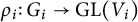 rho Subscript i Baseline colon upper G Subscript i Baseline right arrow upper G upper L left parenthesis upper V Subscript i Baseline right parenthesis