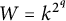 upper W equals k Superscript 2 Super Superscript q