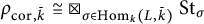 rho Subscript c o r comma k overbar Baseline approximately equals squared times Underscript sigma element of hom Subscript k Baseline left parenthesis upper L comma k overbar right parenthesis Endscripts upper S t Subscript sigma