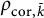 rho Subscript c o r comma k overbar