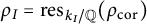 rho Subscript upper I Baseline equals r e s Subscript k Sub Subscript upper I Subscript divided by double struck upper Q Baseline left parenthesis rho Subscript c o r Baseline right parenthesis