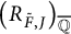 left parenthesis upper R Subscript upper F overtilde comma upper J Baseline right parenthesis Subscript double struck upper Q overbar