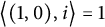 left double angle bracket l e left parenthesis 1 comma 0 right parenthesis comma i right double angle bracket l e equals 1