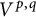 upper V Superscript p comma q
