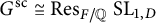 upper G Superscript s c Baseline approximately equals upper R e s Subscript upper F divided by double struck upper Q Baseline upper S upper L Subscript 1 comma upper D