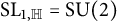 upper S upper L Subscript 1 comma double struck upper H Baseline equals upper S upper U left parenthesis 2 right parenthesis