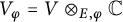 upper V Subscript phi Baseline equals upper V circled times Underscript upper E comma phi Endscripts double struck upper C