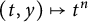 left parenthesis t comma y right parenthesis right arrow from bar t Superscript n
