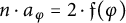 n dot a Subscript phi Baseline equals 2 dot German f left parenthesis phi right parenthesis