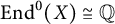 upper E n d Superscript 0 Baseline left parenthesis upper X right parenthesis approximately equals double struck upper Q