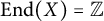 upper E n d left parenthesis upper X right parenthesis equals double struck upper Z