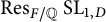 upper R e s Subscript upper F divided by double struck upper Q Baseline upper S upper L Subscript 1 comma upper D