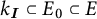 k sub I is a subset of E sub 0, which is a subset of E