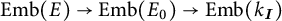 Emb open parenthesis E close parenthesis approaches Emb open parenthesis E sub zero close parenthesis approaches Emb open parenthesis k sub I close parenthesis.