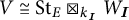 V is isomorphic to S t sub E tensor product over k sub I with W sub I.