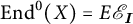 End to the zero power of X equals E script E sub I.