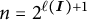 n equals 2 to the power of open parenthesis l of I close parenthesis plus 1.