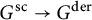 upper G Superscript s c Baseline right arrow upper G Superscript d e r