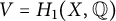 upper V equals upper H 1 left parenthesis upper X comma double struck upper Q right parenthesis