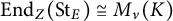 upper E n d Subscript upper Z Baseline left parenthesis upper S t Subscript upper E Baseline right parenthesis approximately equals upper M Subscript nu Baseline left parenthesis upper K right parenthesis