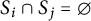 upper S Subscript i Baseline intersection upper S Subscript j Baseline equals backslash emptyset