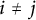 i not equals j