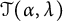 script upper T left parenthesis alpha comma lamda right parenthesis