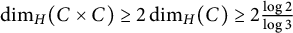 backslash dimension Subscript upper H Baseline left parenthesis upper C times upper C right parenthesis greater than or equals 2 backslash dimension Subscript upper H Baseline left parenthesis upper C right parenthesis greater than or equals 2 StartFraction log 2 Over log 3 EndFraction