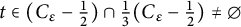 t element of left parenthesis upper C Subscript epsilon Baseline minus StartFraction 12 Over right parenthesis EndFraction intersection StartFraction 13 Over left parenthesis EndFraction upper C Subscript epsilon Baseline minus StartFraction 12 Over right parenthesis EndFraction not equals backslash emptyset