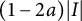 left parenthesis 1 minus 2 a right parenthesis StartAbsoluteValue upper I EndAbsoluteValue