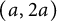 left parenthesis a comma 2 a right parenthesis