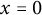 x equals 0