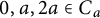 0 comma a comma 2 a element of upper C Subscript a Baseline