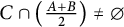 upper C intersection left parenthesis StartFraction upper A plus upper B Over 2 EndFraction right parenthesis not equals backslash emptyset