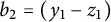 b 2 equals left parenthesis y 1 minus z 1 right parenthesis