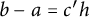b minus a equals c prime h