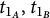 t Subscript 1 Sub Subscript upper A Subscript Baseline comma t Subscript 1 Sub Subscript upper B Subscript Baseline