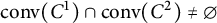 backslash operatorname c o n v left parenthesis upper C Superscript 1 Baseline right parenthesis intersection backslash operatorname c o n v left parenthesis upper C squared right parenthesis not equals backslash emptyset