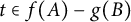 t element of f left parenthesis upper A right parenthesis minus g left parenthesis upper B right parenthesis