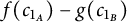 f left parenthesis c Subscript 1 Sub Subscript upper A Subscript Baseline right parenthesis minus g left parenthesis c Subscript 1 Sub Subscript upper B Subscript Baseline right parenthesis