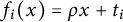 f Subscript i Baseline left parenthesis x right parenthesis equals rho x plus t Subscript i