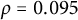 rho equals 0.095