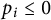 p Subscript i Baseline less than or equals 0