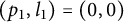 left parenthesis p 1 comma l 1 right parenthesis equals left parenthesis 0 comma 0 right parenthesis